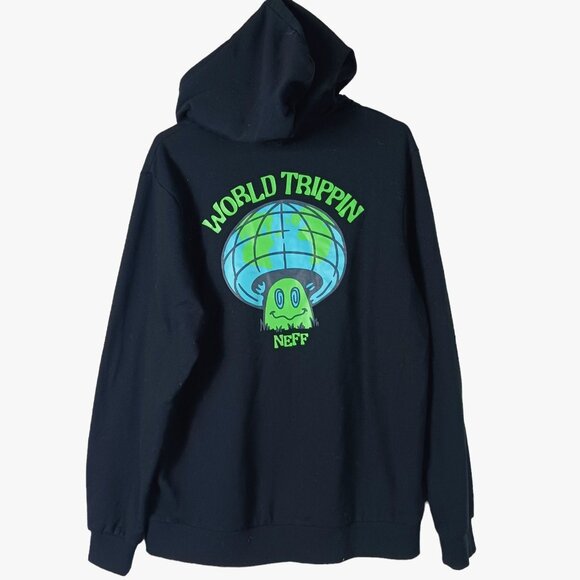 Neff World Trippin Psychedelic Graphic Hoodie L - Picture 1 of 6